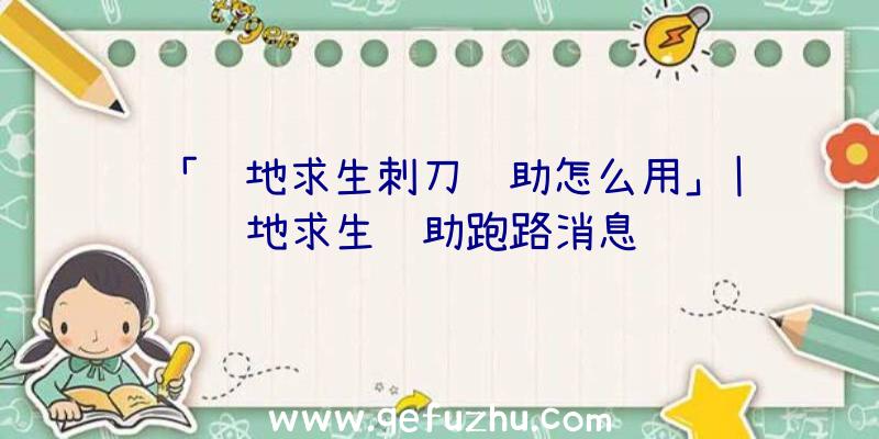 「绝地求生刺刀辅助怎么用」|绝地求生辅助跑路消息
